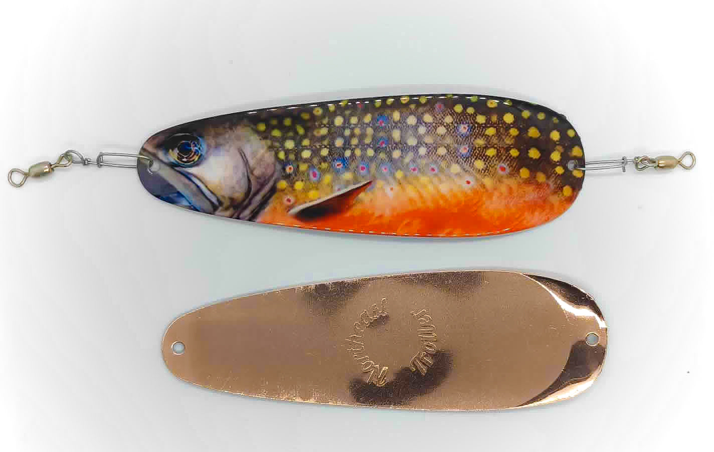 Brook Trout Image on Copper Slimline Dodger