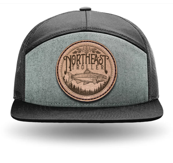 Troller Leather Patch Hat - 7 Panel Black & Charcoal