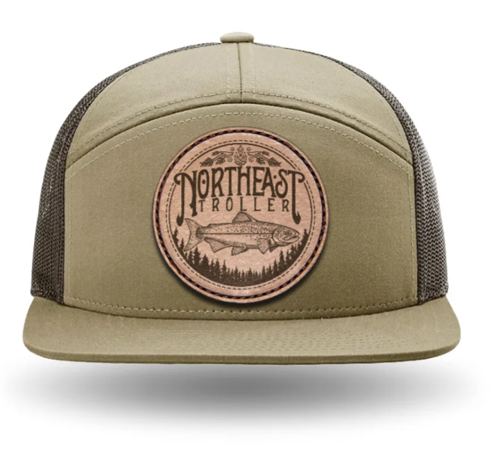 Troller Leather Patch Hat - 7 Panel Khaki & Brown