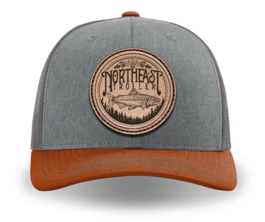 Northeast Troller Leather Patch Hat - Heather Gray & Burnt Orange