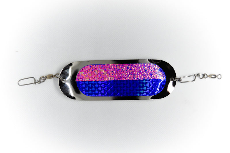 Nickel w Blue Holographic & Crushed Ice 4.5" Traditional Dodger