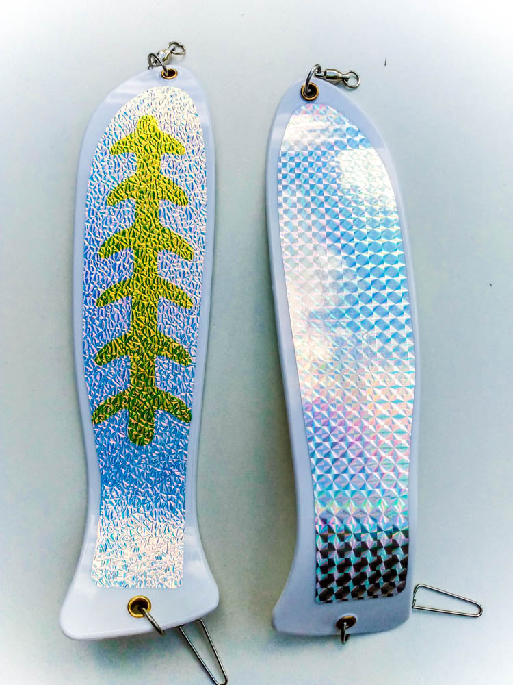 UV White Krypton 12" Fish Shaped Paddle Flasher