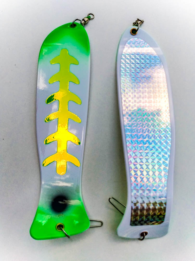 Green Jeans Silver Back 10" Fish Shaped Paddle Flasher