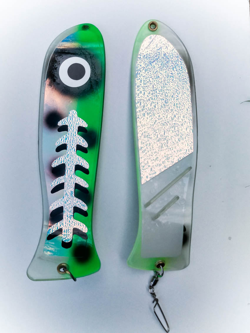 Freak Frog Green 10" Fish Shaped Paddle Flasher