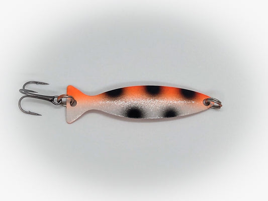 Pearl & Orange With Black Dots Copper Back - Fish Shaped Spoon