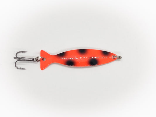 Orange & Black Dots Copper Back - Fish Shaped Spoon