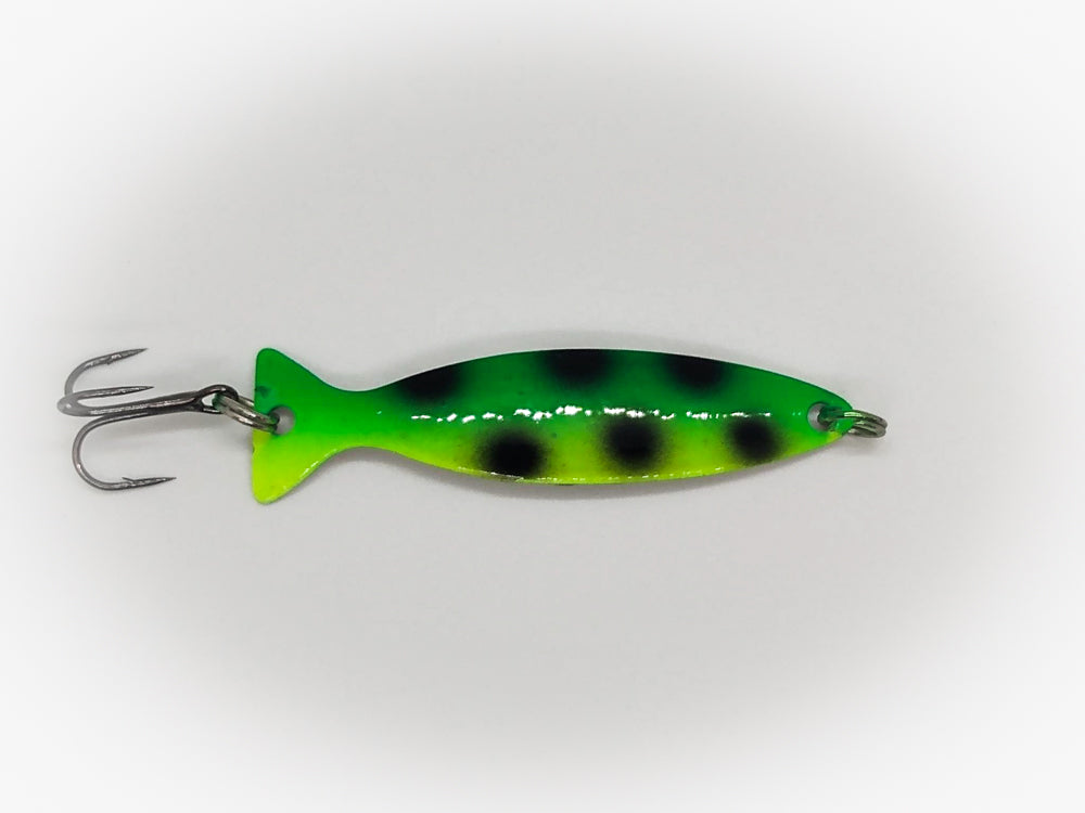 Two Tone Green Black Dots - Fish Shape Spoon