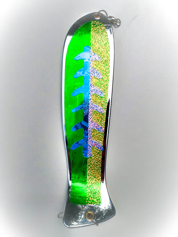 Chrome Stud 10" Fish Shaped Paddle Flasher