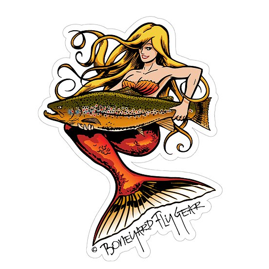 Brown Trout Mermaid Decal